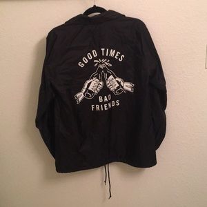 Sketchy Tank brand collared windbreaker/bomber